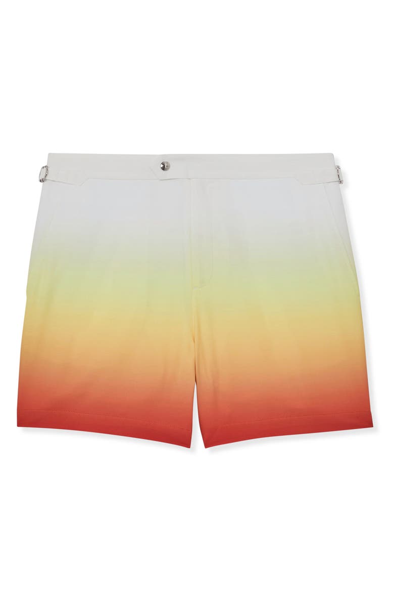 Reiss Amore Ombré Side Adjuster Swim Trunks, Alternate, color, Orange