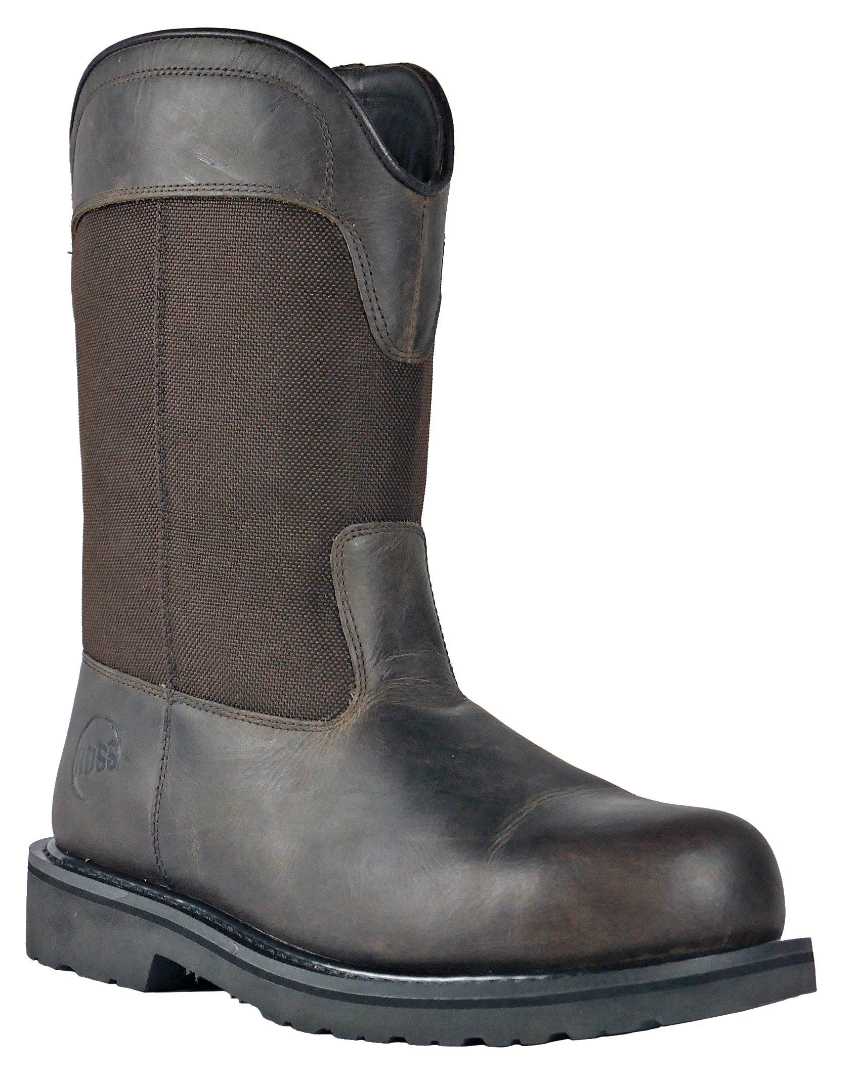 Hoss Boot Company HOSS Buck 11 Inch Pull On Steel Toe Work Boot, Main, color, Brown