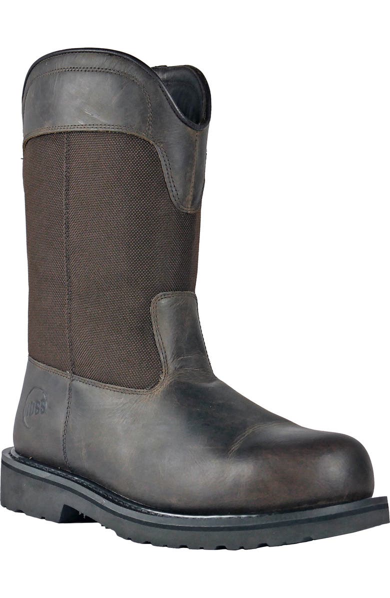 Hoss Boot Company HOSS Buck 11 Inch Pull On Steel Toe Work Boot, Main, color, Brown
