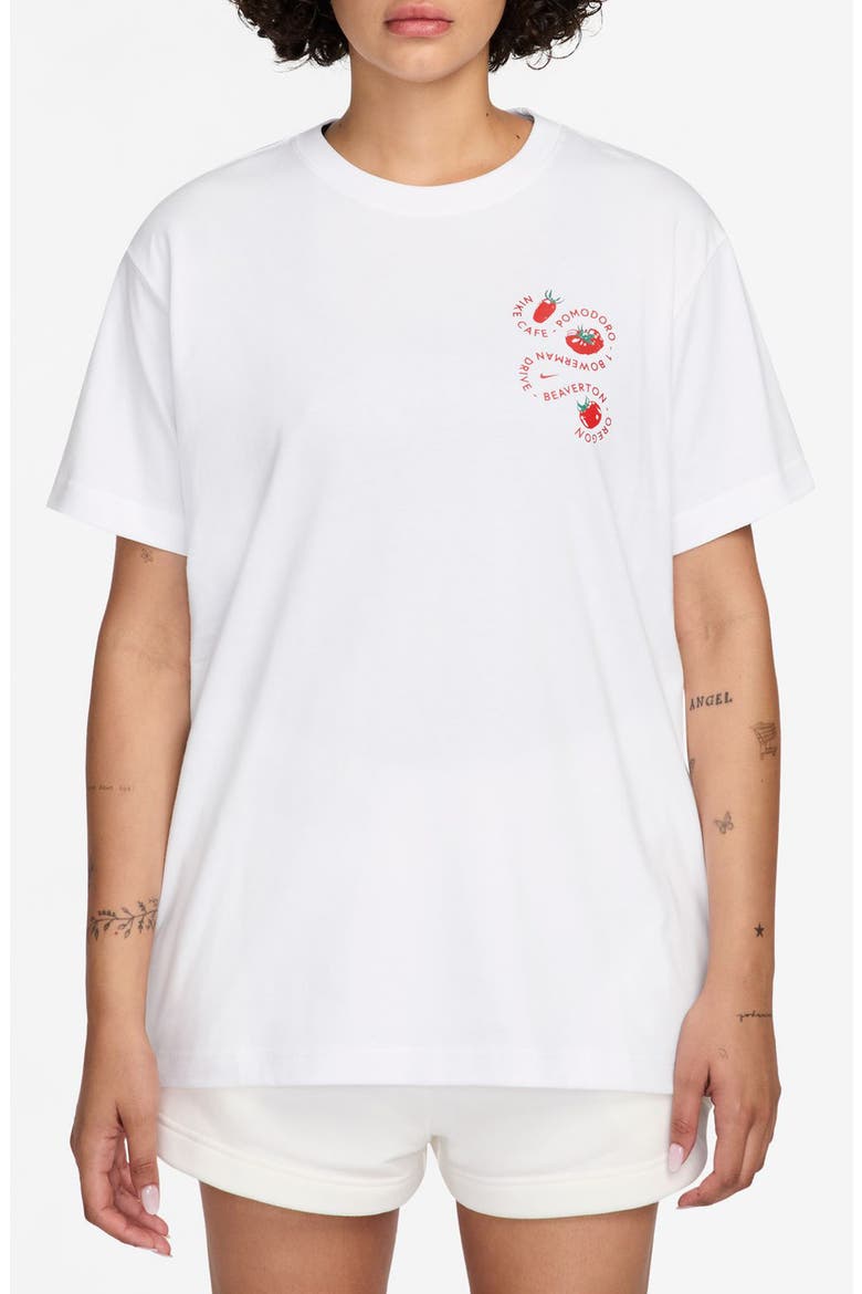 Cafe Tomato Cotton Graphic T-Shirt, Main, color, WHITE