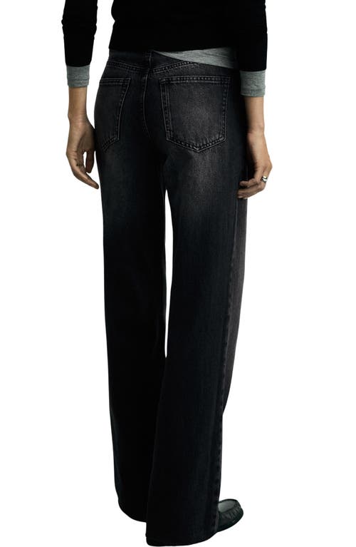 Mango Women's Danila Wide Leg High-rise Jeans In Black Denim
