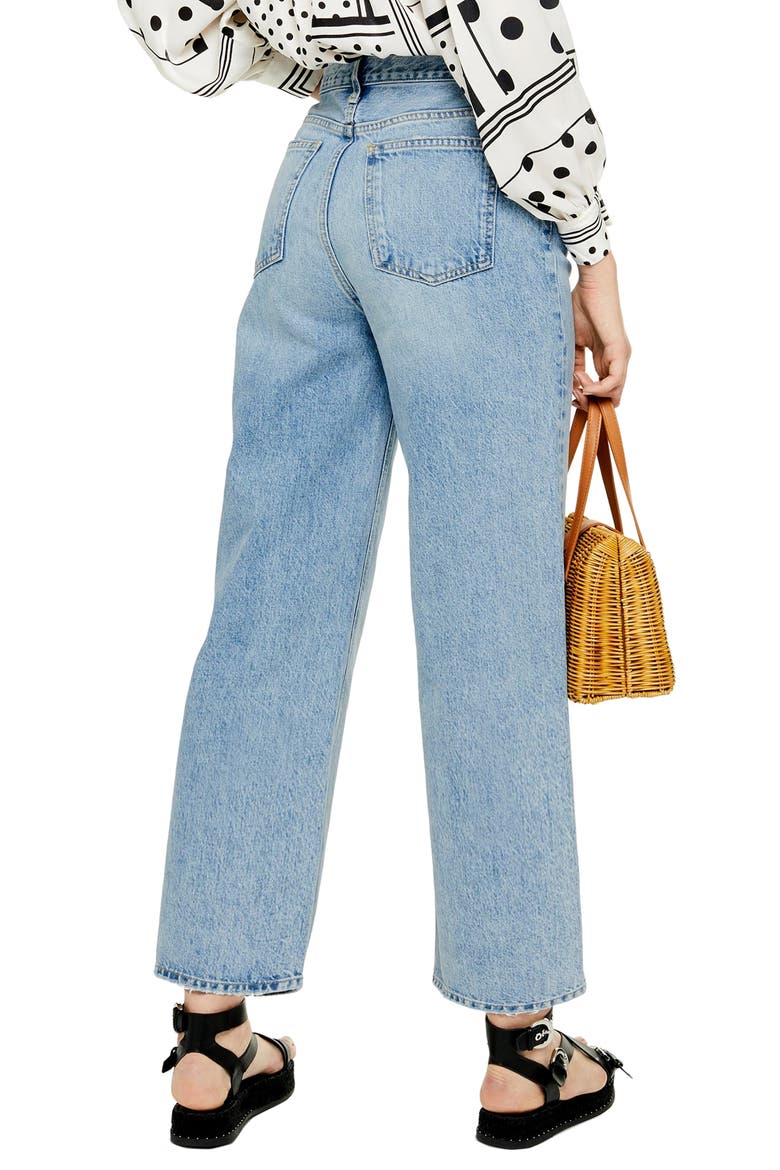 Wide Leg Crop Jeans, Alternate, color, BLEACH