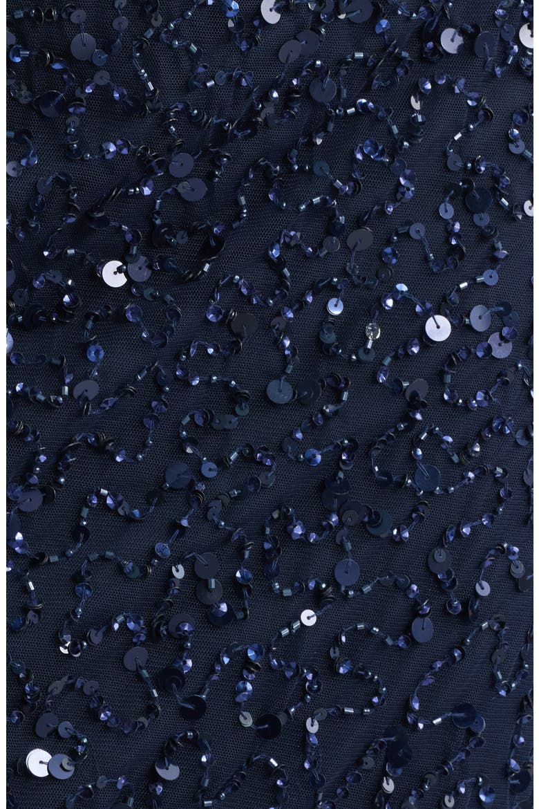 Beaded Cocktail Dress with Bolero, Alternate, color, NAVY