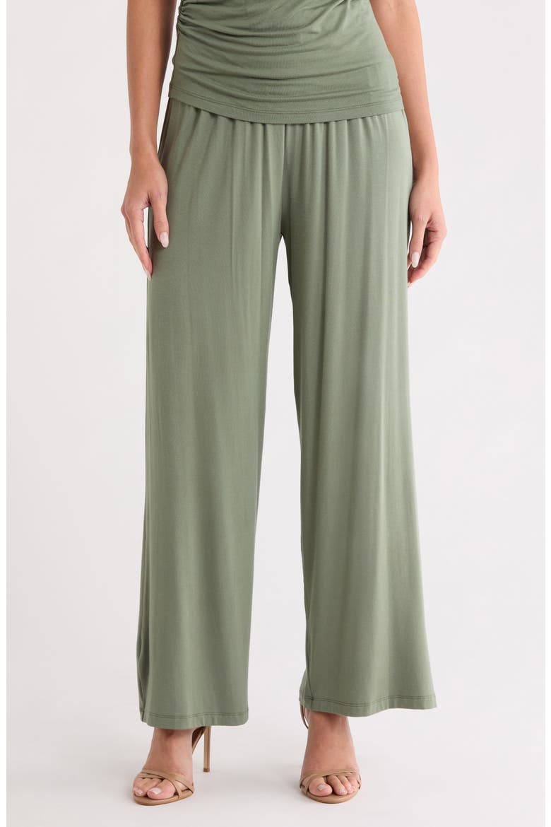 Folover Waist Jersey Pants, Main, color, OLIVE