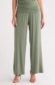 Renee C Folover Waist Jersey Pants