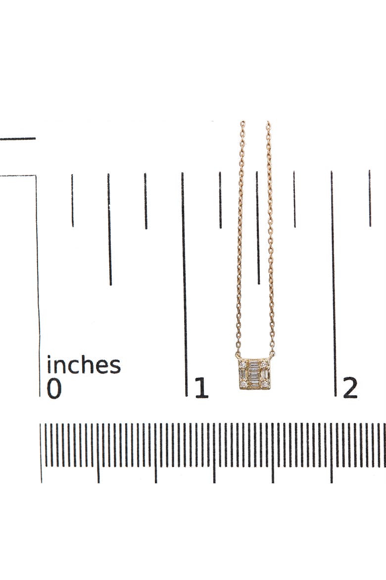 10K Yellow Gold 1/10 Cttw Mosaic Composite Square Inch Pendant Necklace, Alternate, color, Yellow
