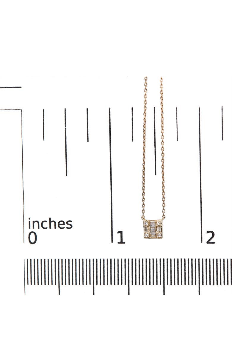 Haus of Brilliance 10K Yellow Gold 1/10 Cttw Mosaic Composite Square Inch Pendant Necklace, Alternate, color, Yellow