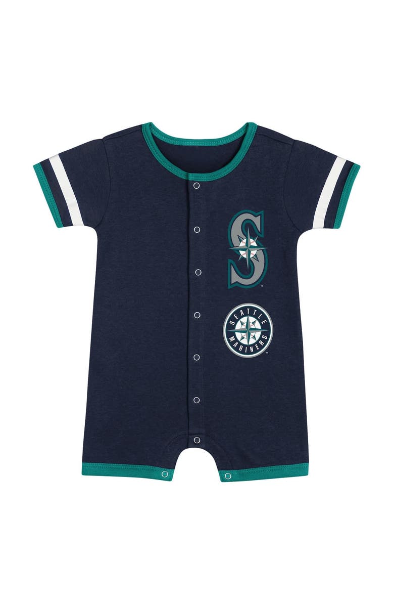 Outerstuff Newborn Navy Seattle Mariners Double Hit Coveralls, Alternate, color,