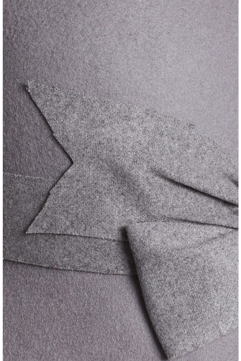 Large Bow Wool Felt Cloche, Alternate, color, GREY