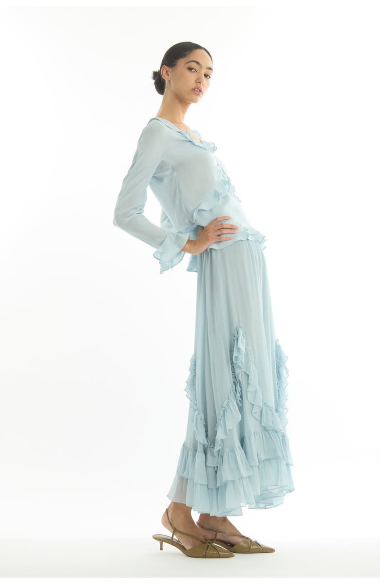 SECRET MISSION Sander Blouse, Alternate, color, Powder Blue