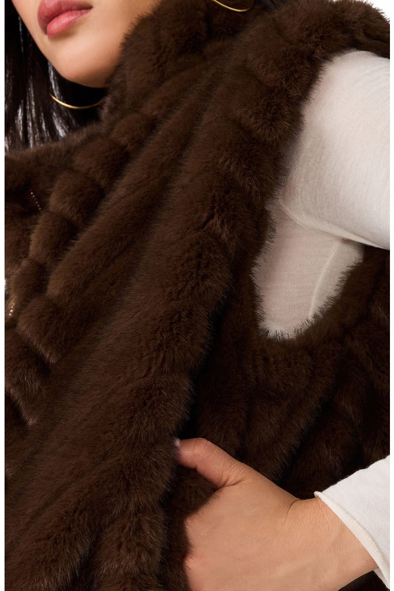 Luxie Faux Fur Vest, Alternate, color, DARK ESPRESSO
