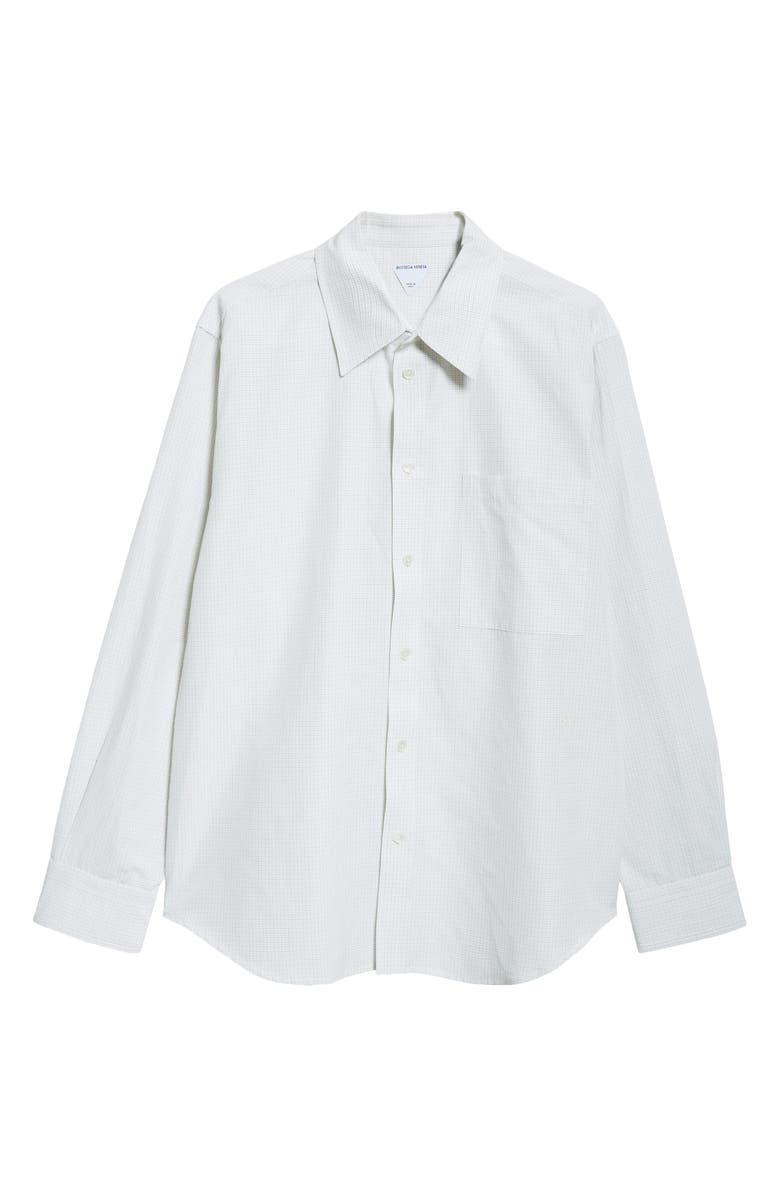 Bottega Veneta Fine Check Button-Up Shirt, Alternate, color, Brown/ Bay Leaf