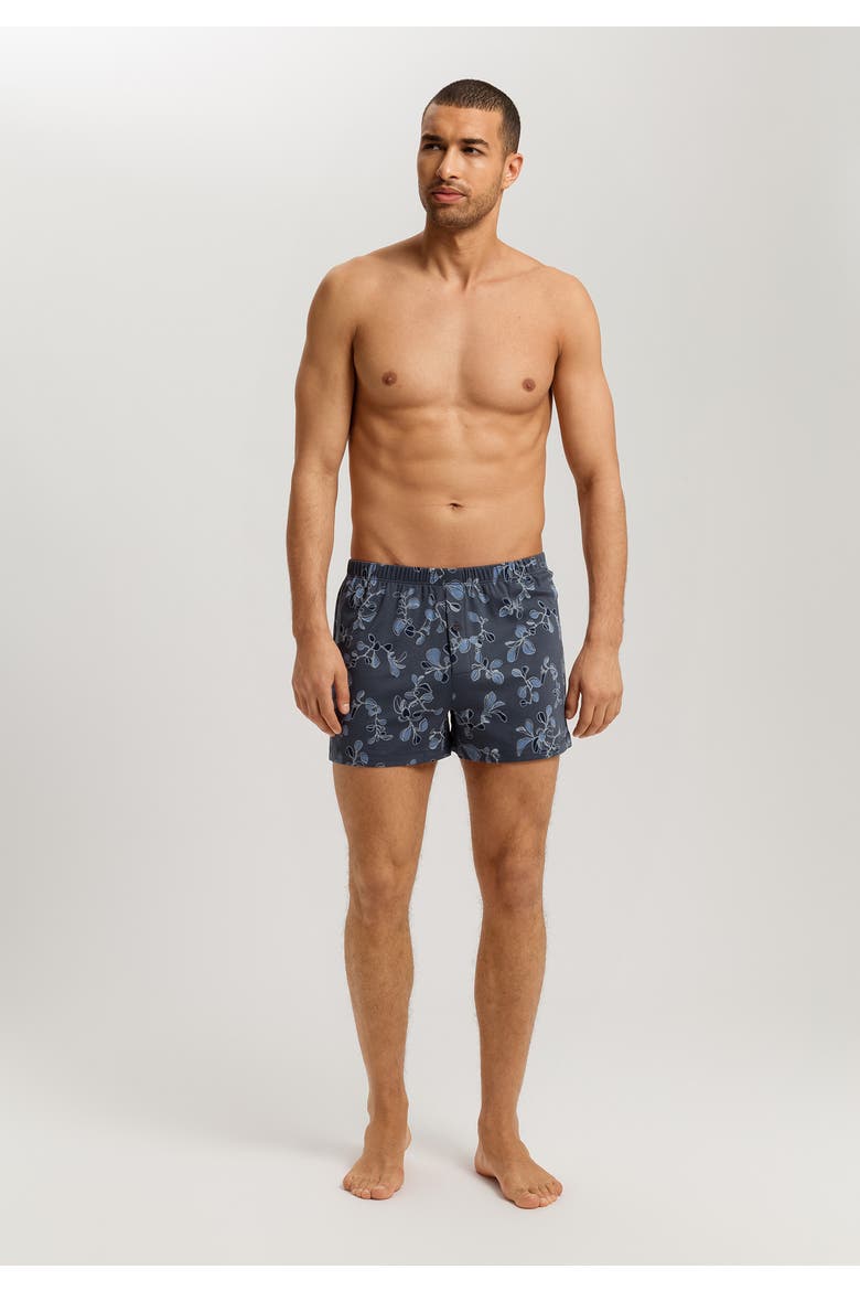 Cotton Sporty Cotton Boxer, Alternate, color, Aqua Ink Leaves