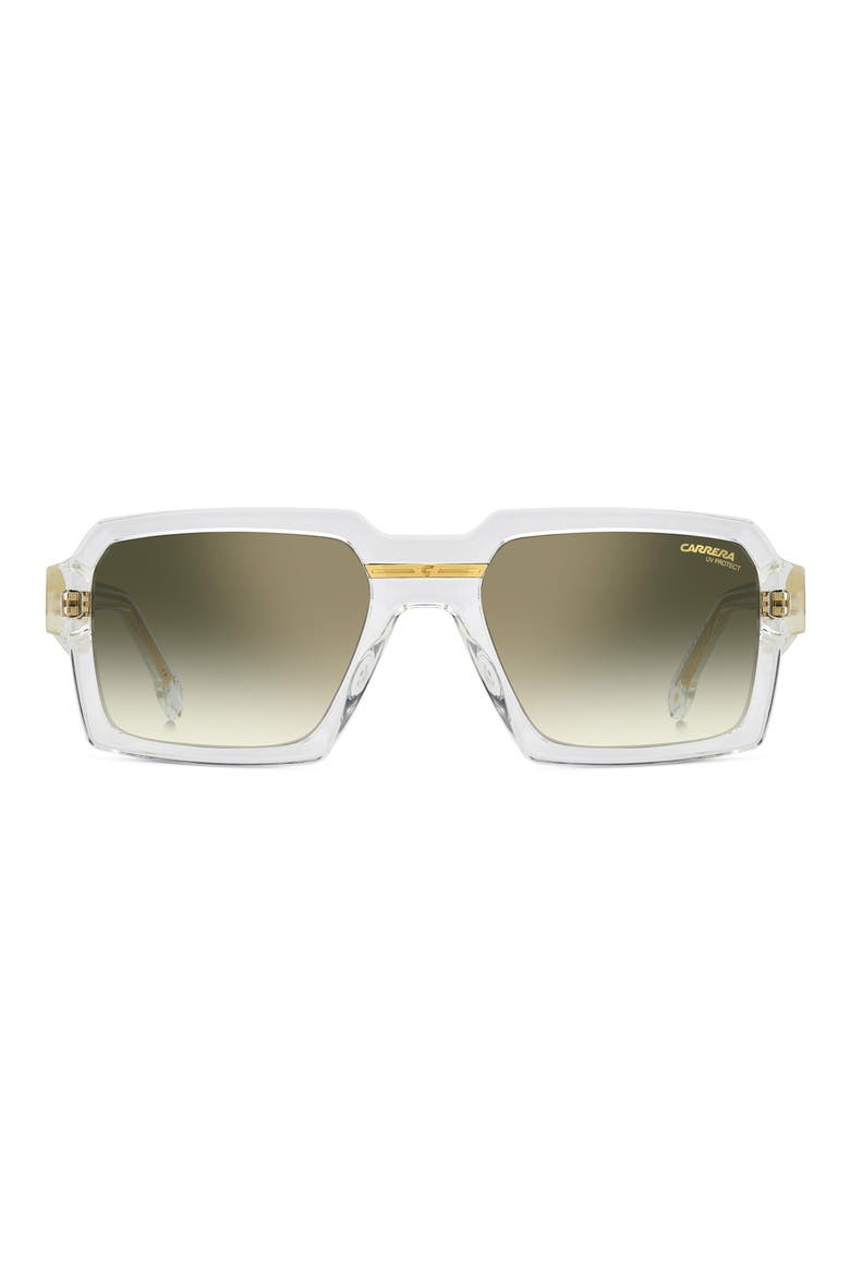 Victory C 55mm Rectangular Sunglasses, Main, color, CRYSTAL GOLD/ GREEN