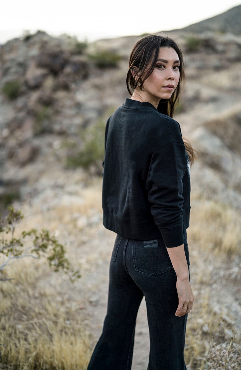 Wrangler Graphic Crop Sweatshirt, Alternate, color,