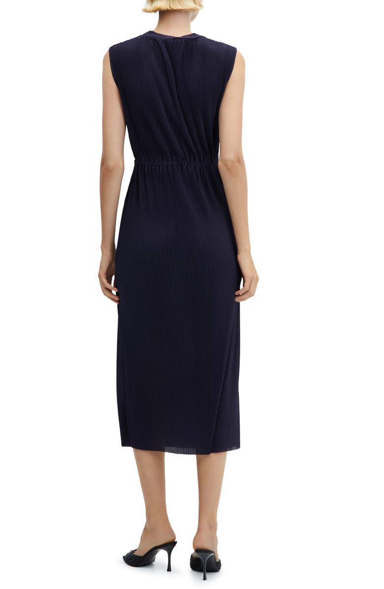 MANGO Pleated Midi Dress, Alternate, color, 