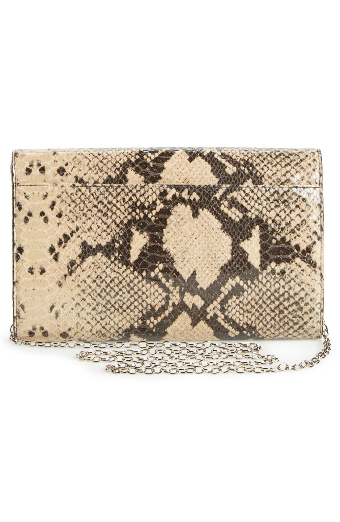 Angled Leather Day Clutch, Alternate, color, SNAKE