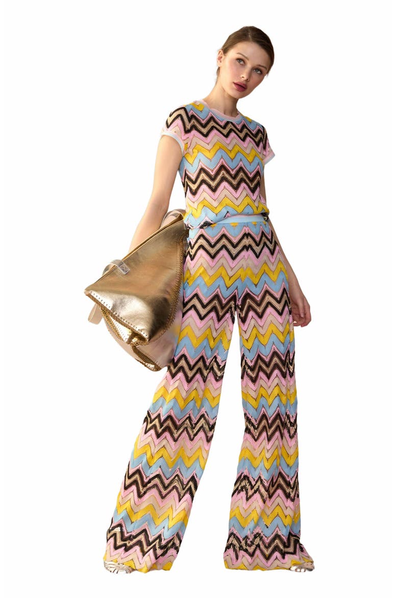 Zigzag Knit Pants, Alternate, color, Yellow Multi