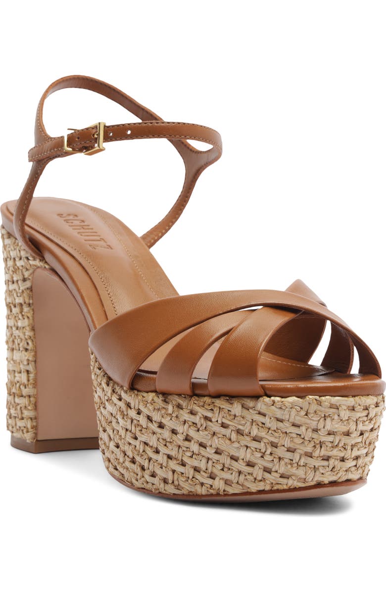 Schutz Keefa Ankle Strap Sandal, Main, color, Burnt Honey