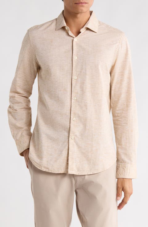 Mélange Button-Up Shirt