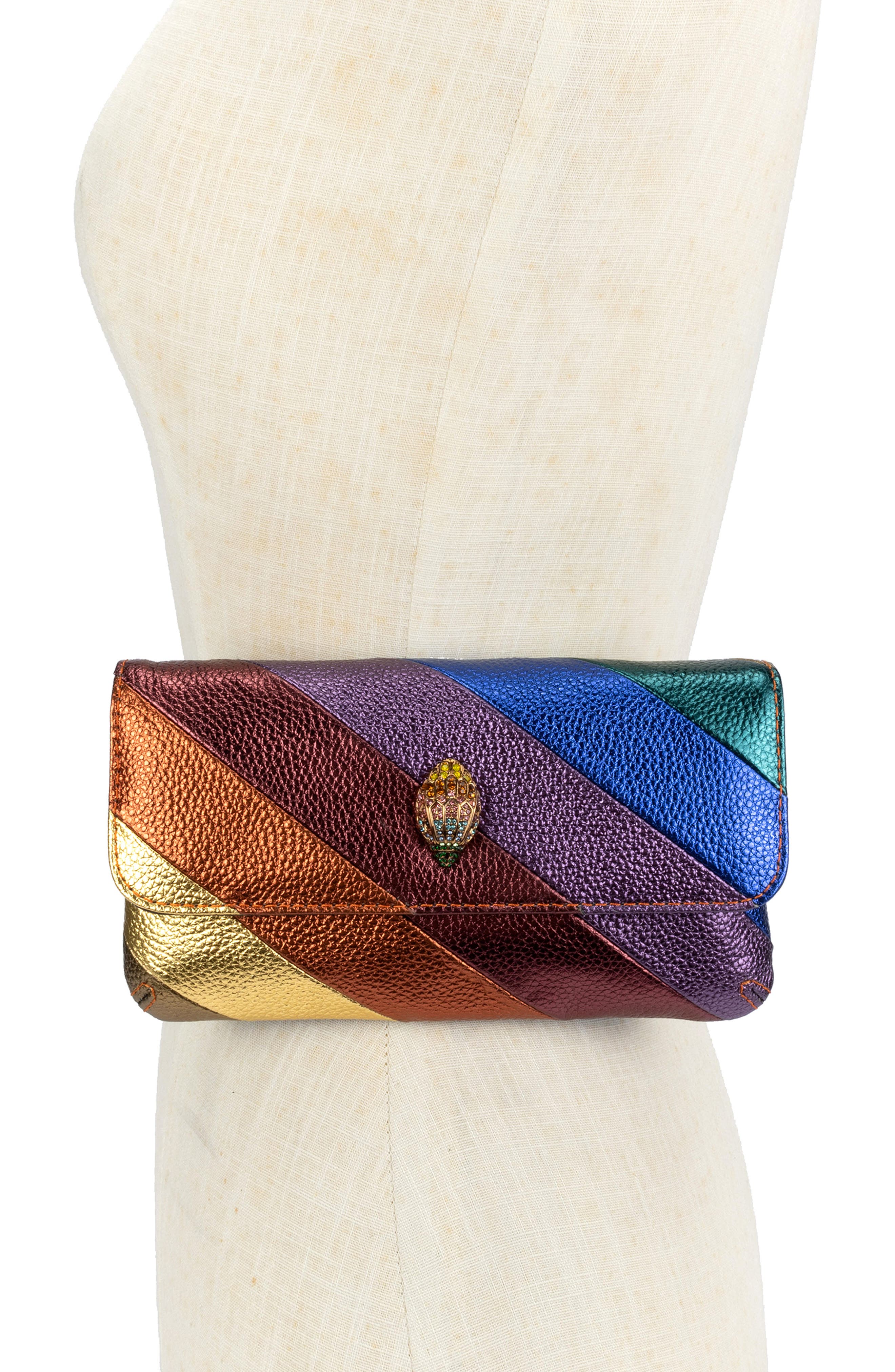 Kurt Geiger London Rainbow Leather Belt Bag, Alternate, color, 