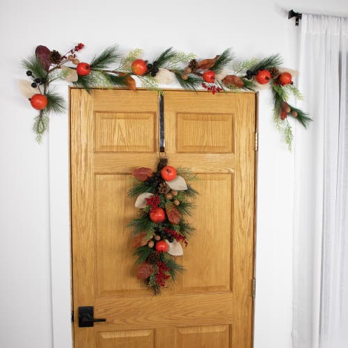 Northlight 6' X 10" Fall Harvest Mixed Berry, Leaves And Pomegranate Garland In Multi