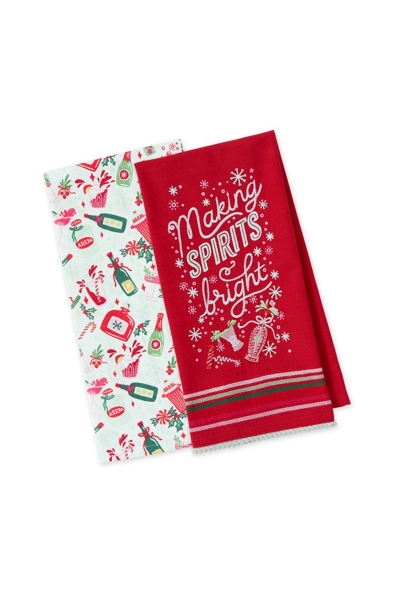Spirits Bright Dishtowel Set of 2, Main, color, Spirits Bright