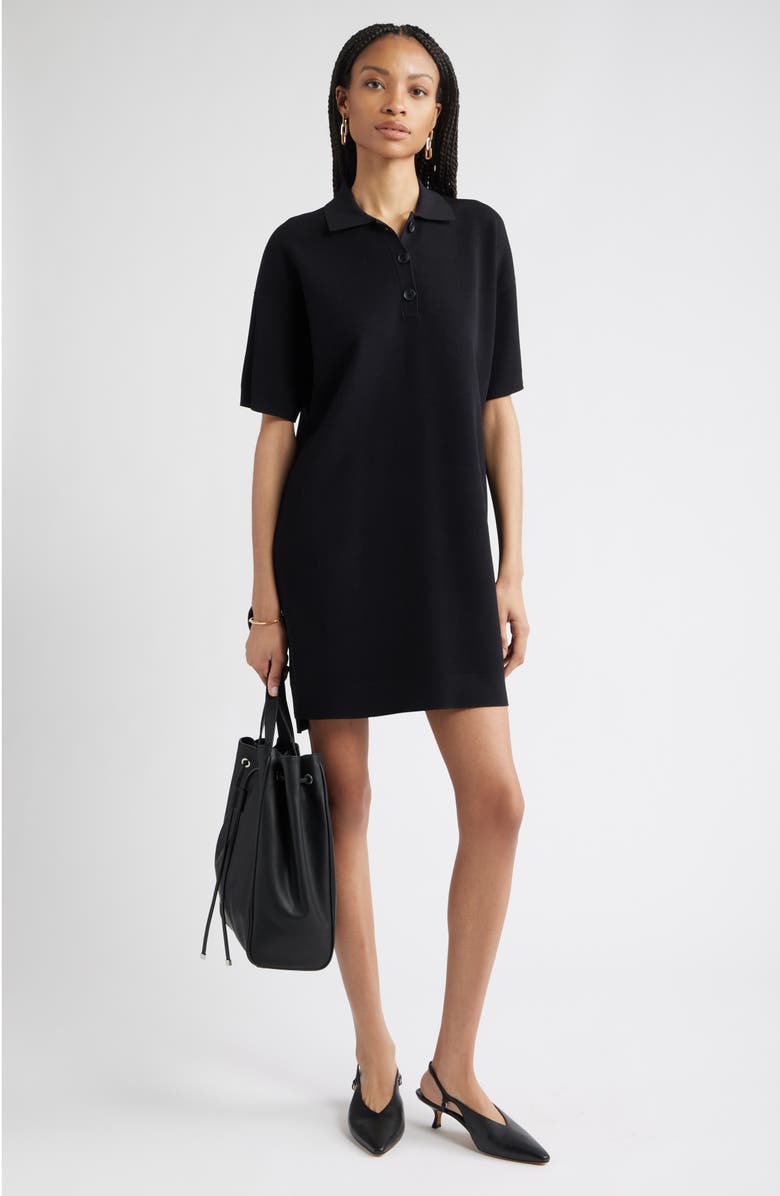 Nordstrom Polo Sweater Dress, Main, color, Black