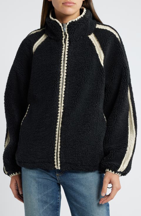 Nikia Open Stitch Detail Uggfluff Fleece Jacket