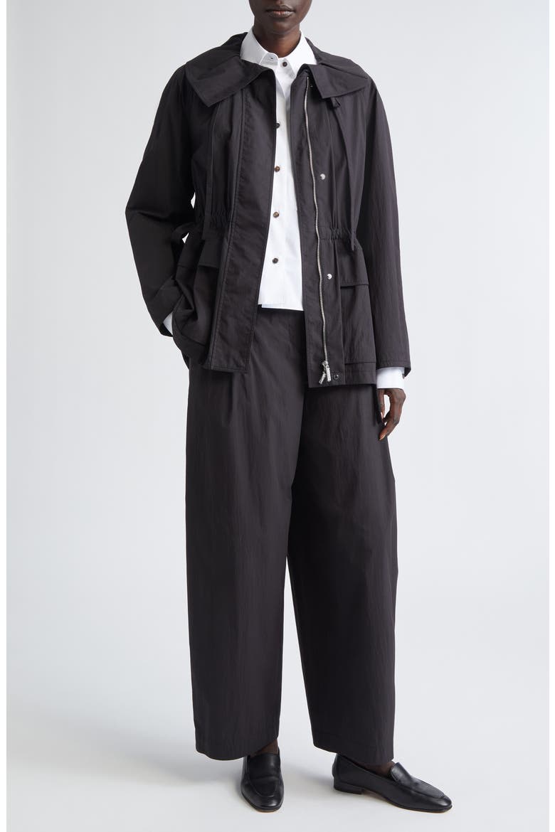 Cooper Pleated High Waist Barrel Leg Pants, Alternate, color, BLACK