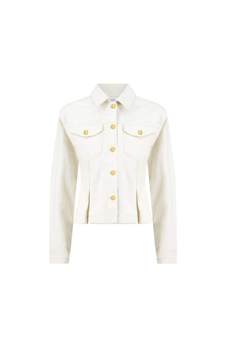The Noli Shop Bethanie Denim Jacket, Alternate, color, Ivory