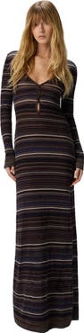 Missoni Long Dress With V-neck In Ribbed Knit