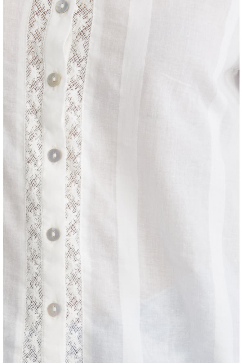 Ronda Lace Inset Cotton Blouse, Alternate, color, ANTIQUE WHITE