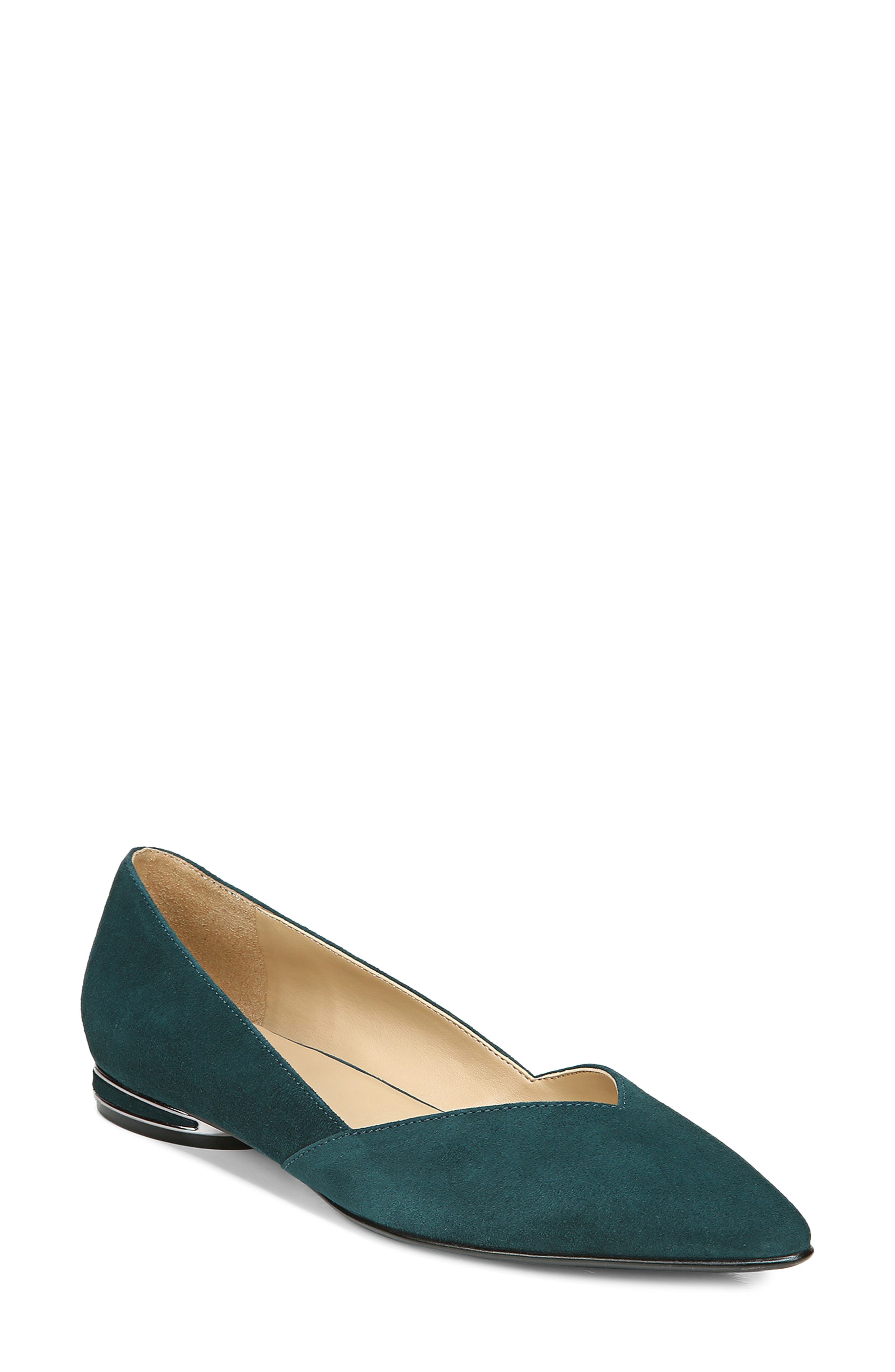 Havana Pointed Toe Flat, Main, color, KING FISHER LEATHER