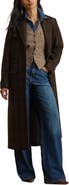 Lauren Ralph Lauren Longline Plaid Wool Blend Reefer Coat