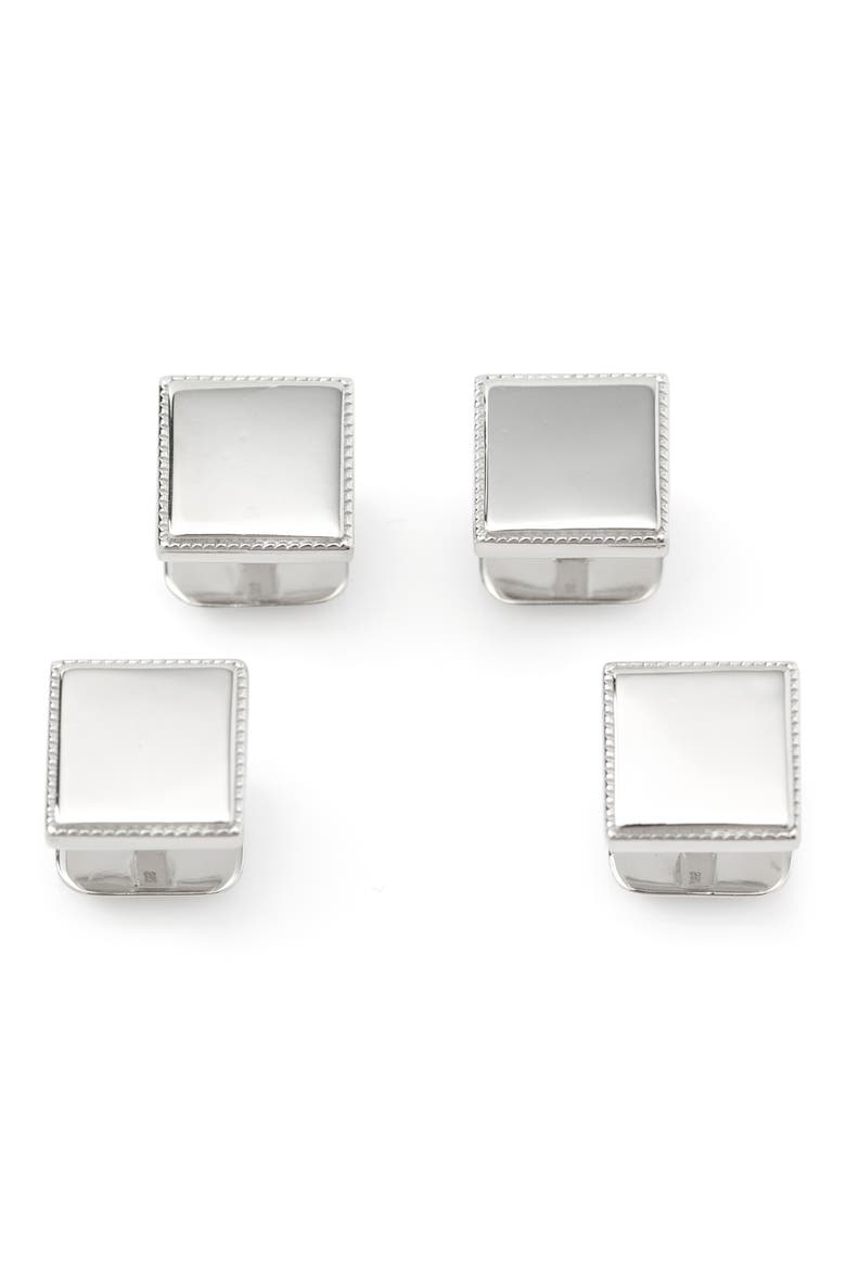 Set of 4 Sterling Silver Studs, Alternate, color, SILVER