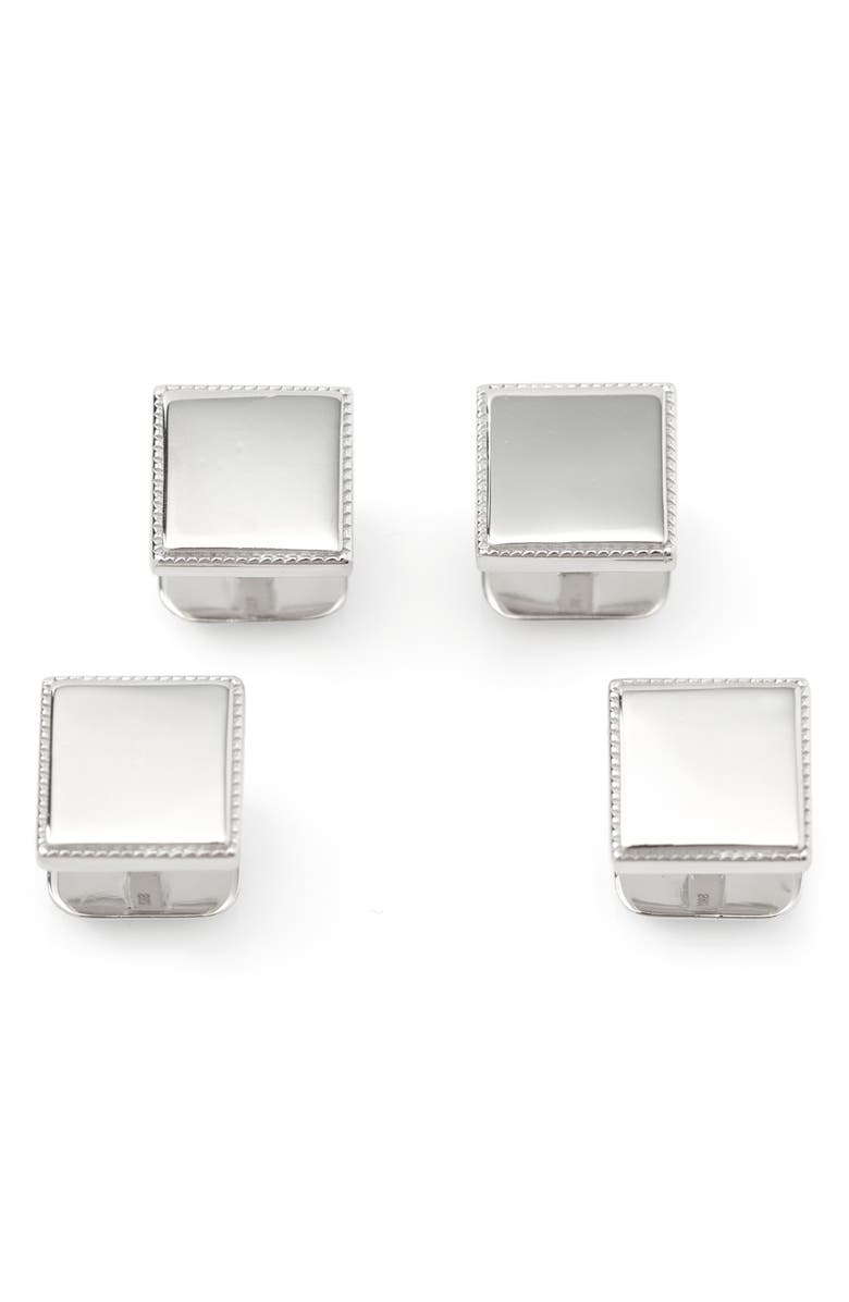 Cufflinks, Inc. Set of 4 Sterling Silver Studs, Alternate, color, Silver