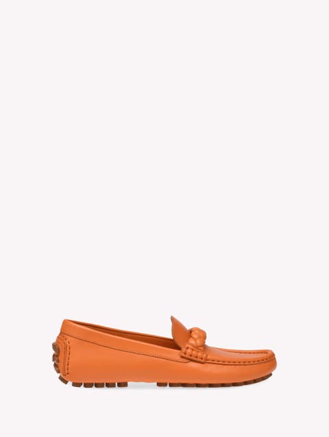 Gianvito orders Rossi Orange Leather Slip Ons