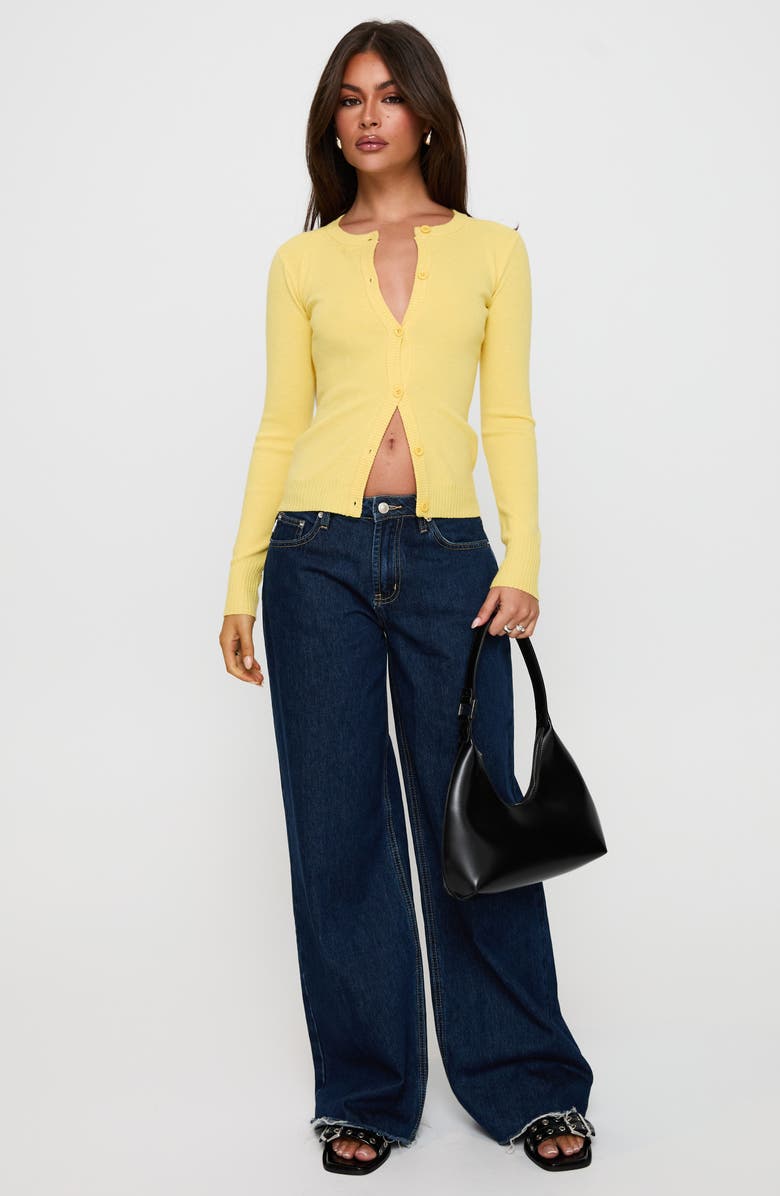 Princess Polly Lauraine Lemon Cardigan, Alternate, color, Lemon