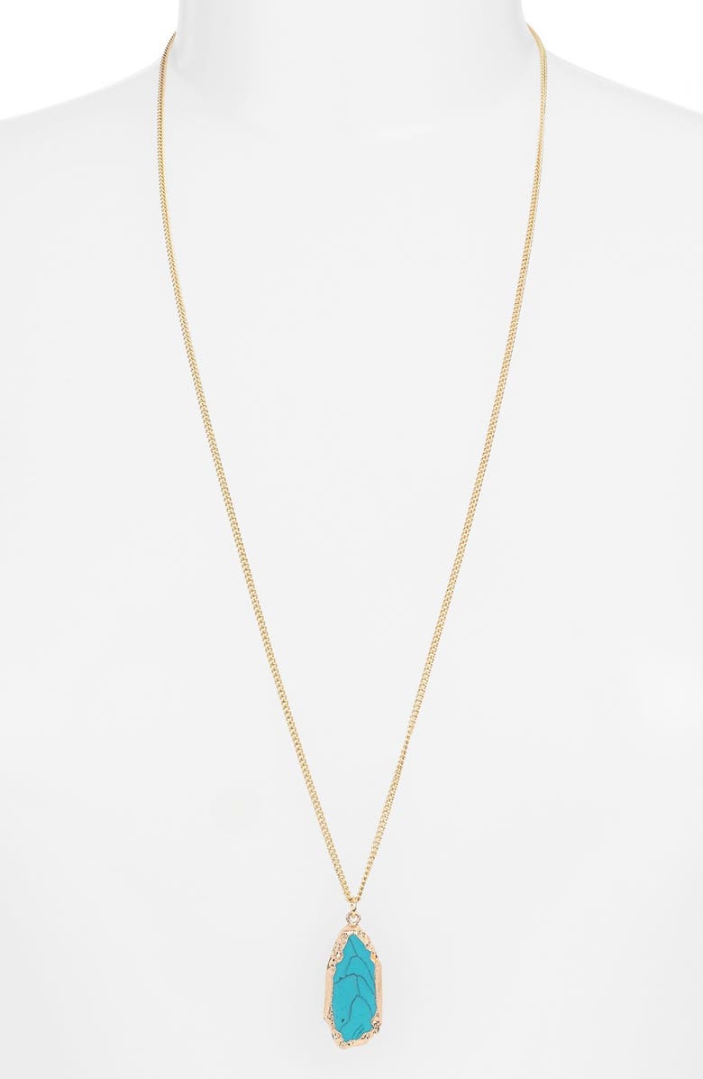 BP. Gilded Edge Stone Pendant Necklace, Main, color, 