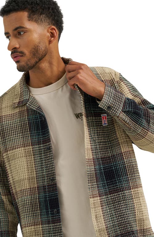 Wrangler Casey Jones Thermal Long Sleeve Camp Shirt In Green