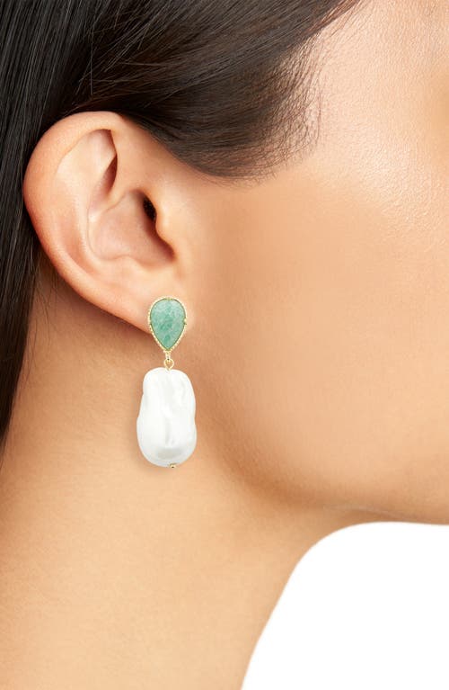 Eye Candy Los Angeles Keti Faux Pearl Drop Earrings In White
