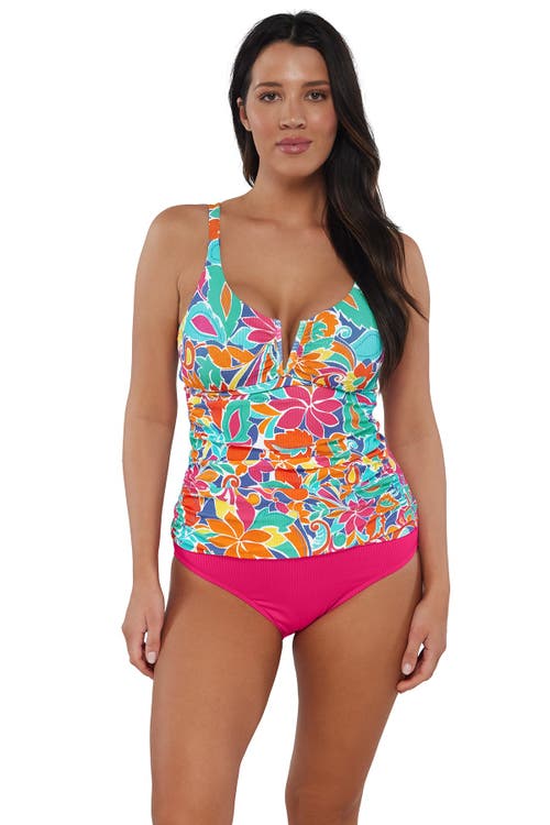 Sunsets Zuri V-wire Tankini Swimsuit Top In Multi