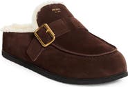 Prada Genuine Shearling Buckle Mule