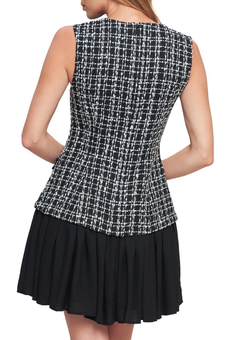 Tweed Minidress, Alternate, color, BLACK