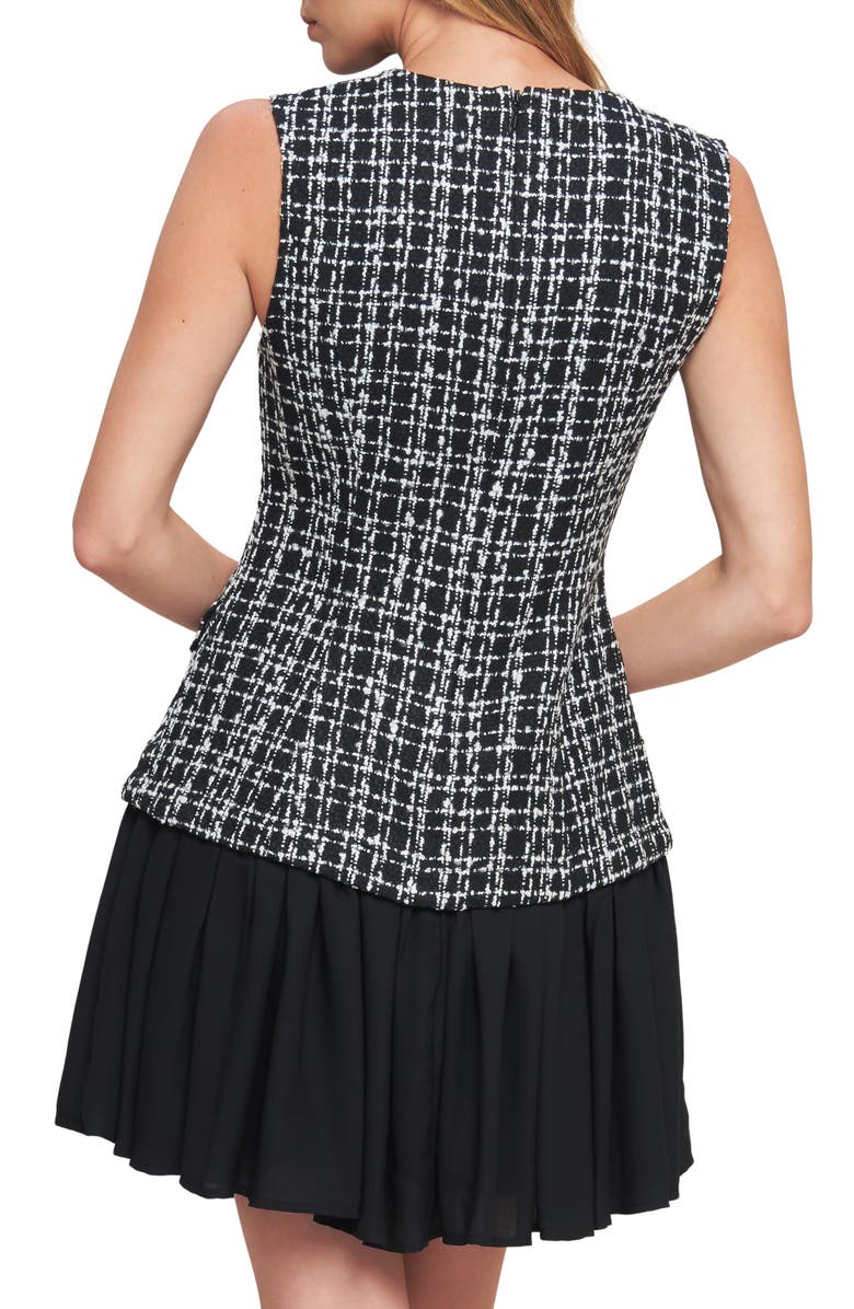 FLYING TOMATO Tweed Minidress, Alternate, color, Black