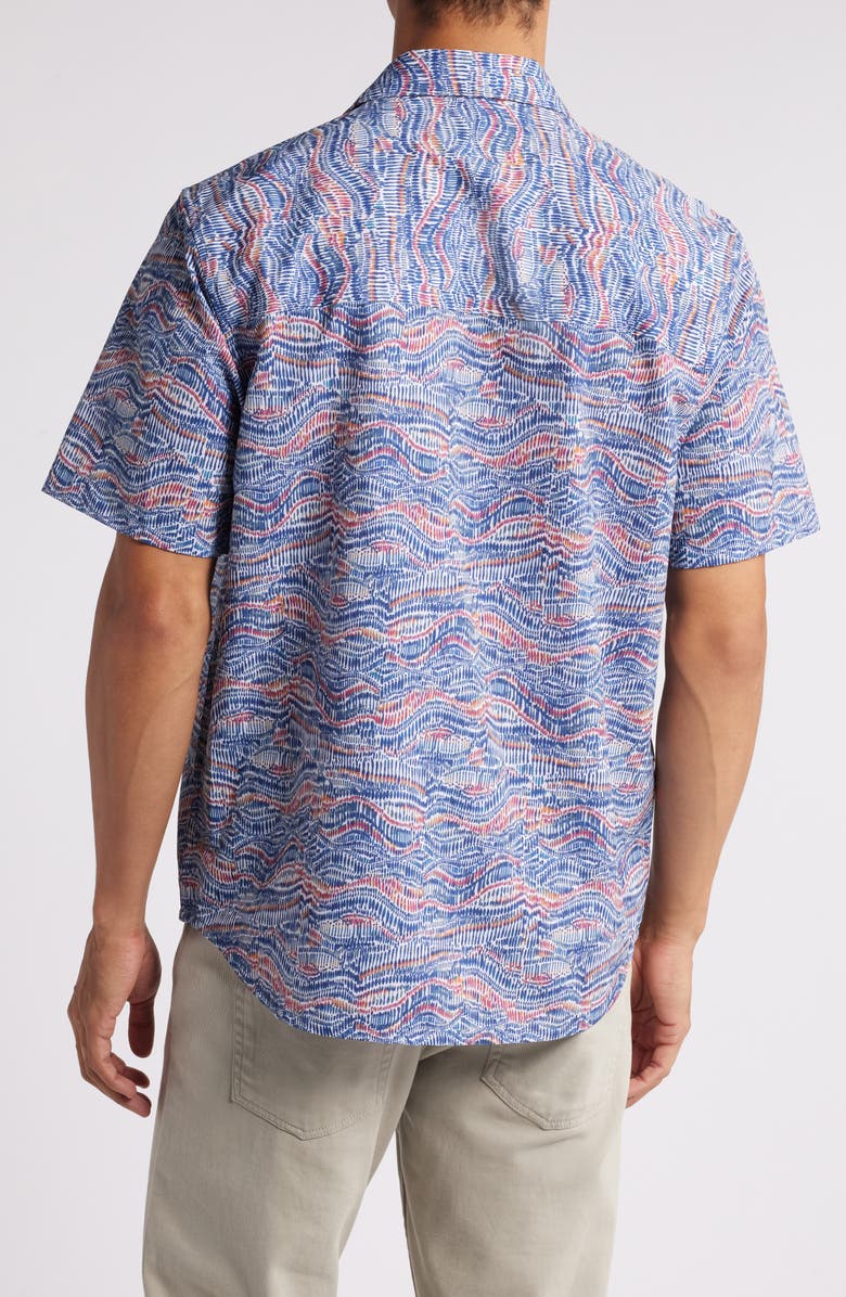 Tommy Bahama Bahama Coast Monte Rio Geo IslandZone<sup>®</sup> Short Sleeve Button-Up Shirt, Alternate, color, Summer Grey