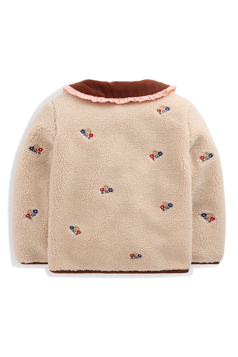 Kids' Embroidered High Pile Fleece Jacket, Alternate, color, IVORY EMBROIDERY
