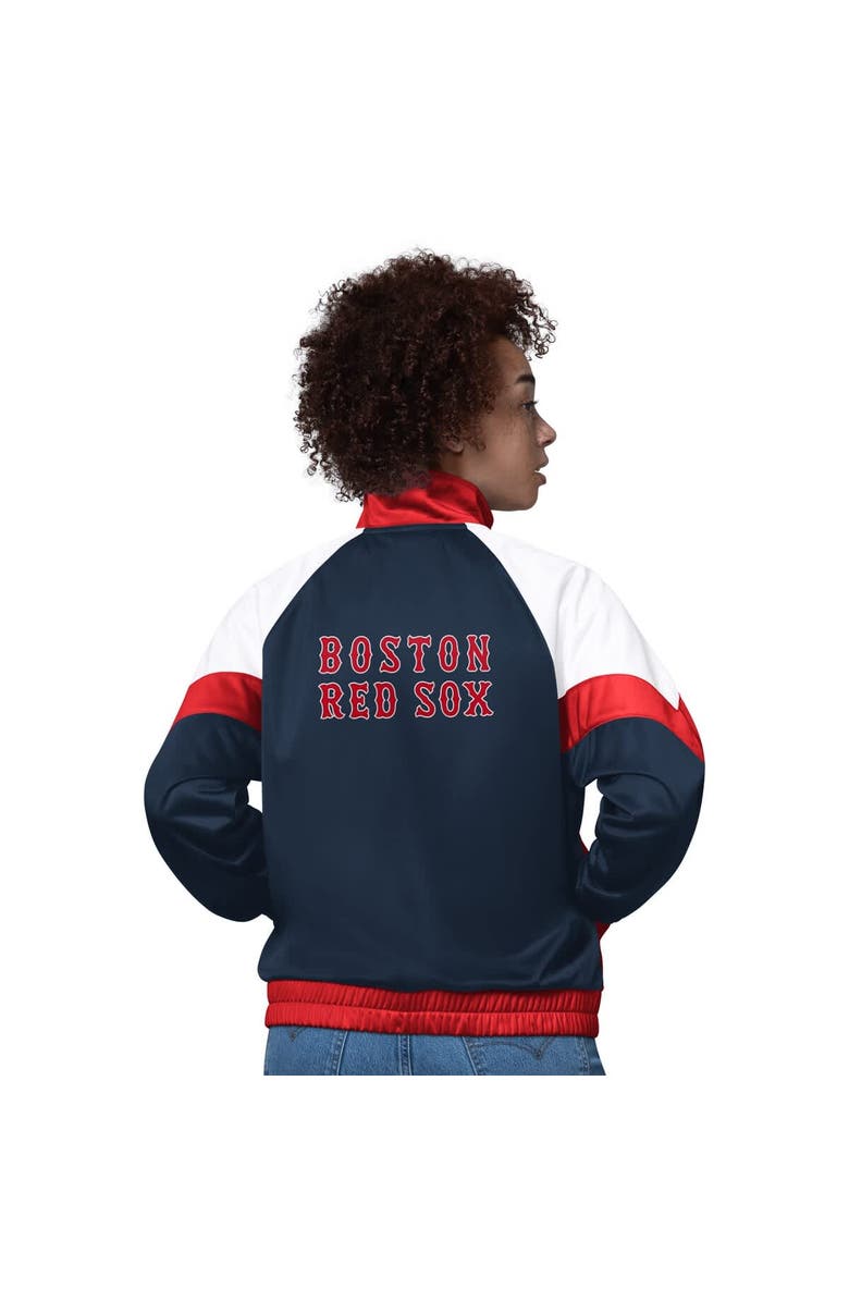 STARTER Women's Starter White/Red Boston Red Sox Teamwork Raglan Full-Zip Track Jacket, Alternate, color, White