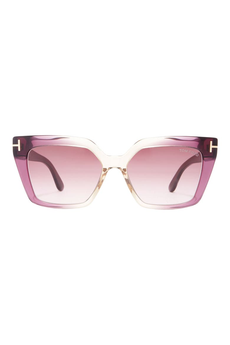 53mm Cat Eye Sunglasses, Main, color, VIOLET / GRADIENT MIRROR